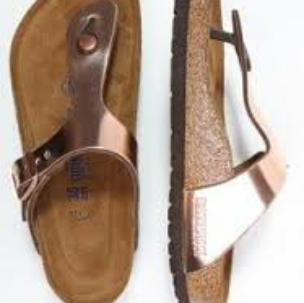 Birkenstock Papillio Pink Metallic Thong Sandals 7/38